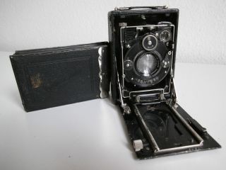 Antike Plattenkamera Um 1920 Nettel Contessa Compur Boxkamera Mit ZubehÖr Drgm Bild