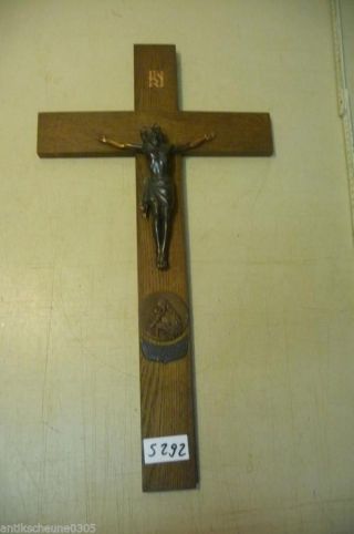 5292.  Altes Holzkreuz Kreuz Kruzifix Bild