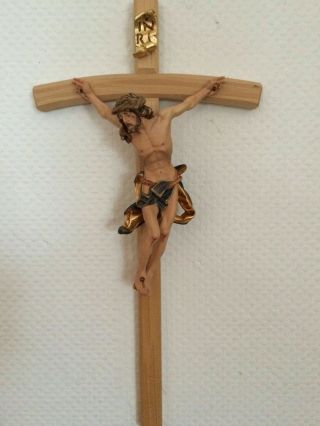 Holzfigur Kruzifix Jesus Am Kreuz Ca.  50 Cm Bild