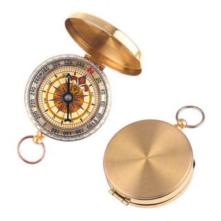 Messing Taschen Kompass Im Taschenuhr Format Für Navigation Camping Wandern Bild