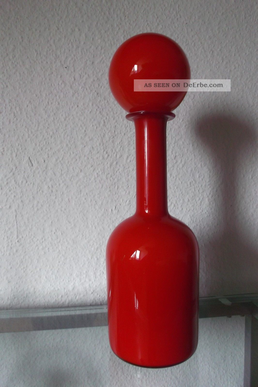 Vase Holmegaard Gul - Vase Entw.  Otto Brauer Mit Stopfen 60/70er 1970-1979 Bild