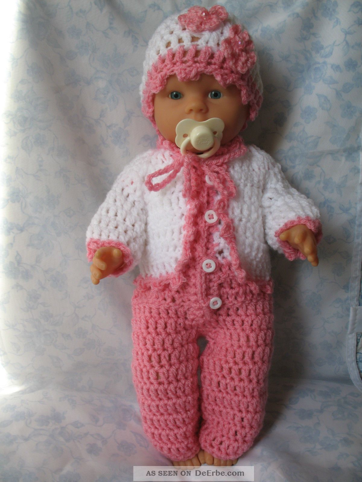 Puppen - Kurzarm - Overall Mit Mütze U.  Jacke - Geh.  Für Puppen Von 40 - 44 Cm Gr. Nostalgieware, nach 1970 Bild