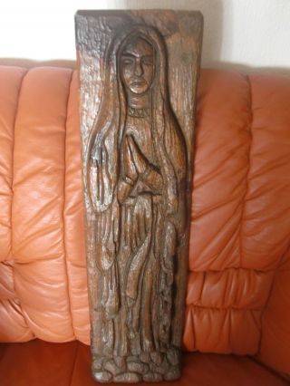 Madonna Wand Holzbild Geschnitzt Bild