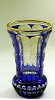 Pokalglas Ranftbecher Überfangvase Böhmen 20er - Jahre Schliff Vergoldung Sammlerglas Bild 3