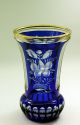 Pokalglas Ranftbecher Überfangvase Böhmen 20er - Jahre Schliff Vergoldung Sammlerglas Bild 5