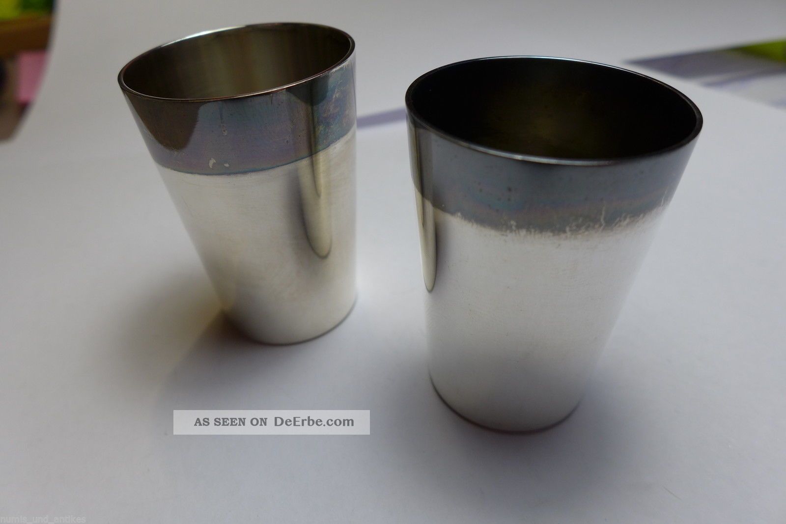 2 X 835 Silber Becher,  Schnaps Pinneken / Nr.  332 Objekte nach 1945 Bild