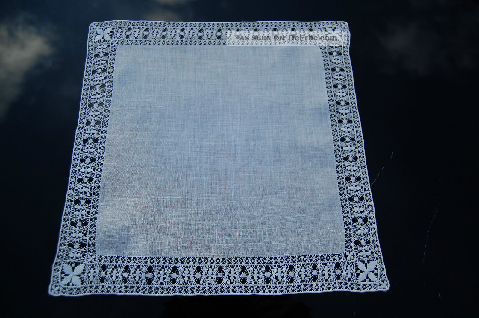 Meisterhafte Handarbeit Auf Feinem Leinen Deckchen 30 X 30 Mit 3,  5 Cm Spitze Tischdecken Bild