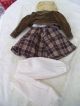 Alte Puppenkleidung Skirt Dress Jacket Hat Outfit Vintage Doll Clothes 40cm Girl Original, gefertigt vor 1970 Bild 8