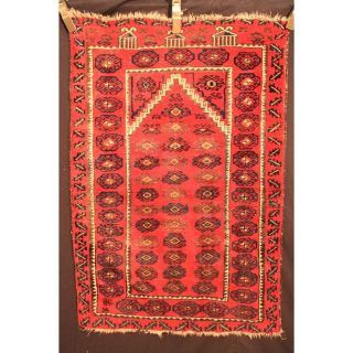 Alt Handgeknüpft Orient Sammler Teppich Gebets Belutsch Old Rug Carpet 80x120cm Bild