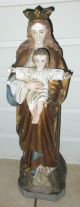 Madonna Mit Jesuskind Maria Mit Kind Heiligenfigur Mutter Gottes Gips 43 Cm Alt Skulpturen & Kruzifixe Bild 1