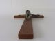 Kruzifix 1950/60 Holz & Metall - Wandkreuz - Jesus Am Kreuz 40 Cm Skulpturen & Kruzifixe Bild 3
