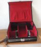 Antike Tasche / Koffer Für Slr Kamera - Schwarz Leder / Innen Rot 1970-1979 Bild 1