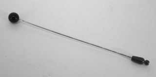 Lange Alte Hutnadel Schwarze Perle Steckverschluss L13cm Bild
