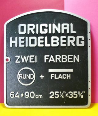 Altes Metallschild Von Heidelberger Druckmaschine Bild