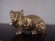 Vintage: Alte Messing - Figur Tierfigur Katze Mit Schleife Sammler Selten 200g 9cm Gefertigt nach 1945 Bild 2