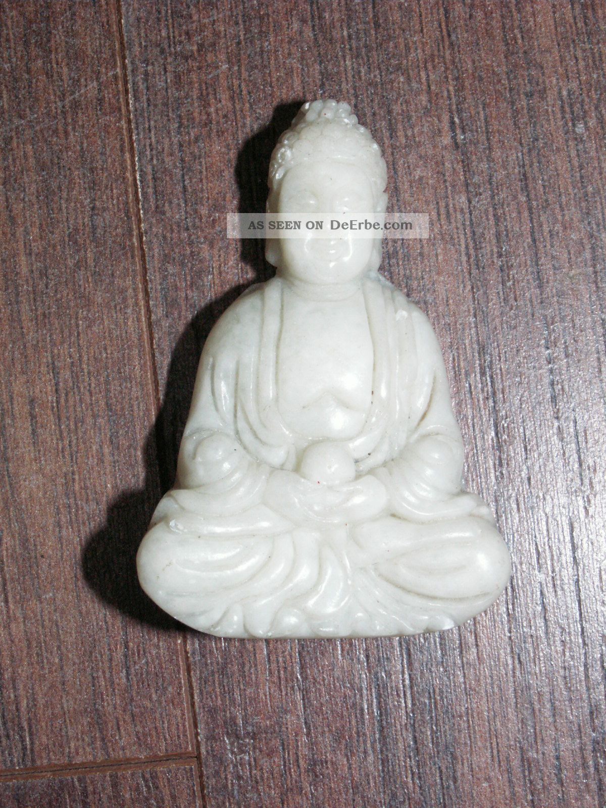 älterer Kleiner Jade Buddha Meditierende Amitabha Figur Glücksbringer Gesundheit Entstehungszeit nach 1945 Bild