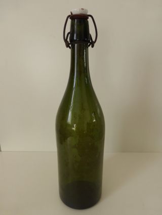 Glasflasche Antik 1850 - 1890,  Weinflasche Aus Apulien,  Geblasenes Glas Bild