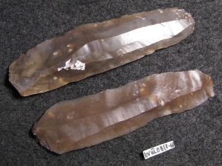 12000j.  A: Herrlich 2 Messer Steinzeit SpÄt - PalÄolithikum Feuerstein Silex Flint Bild
