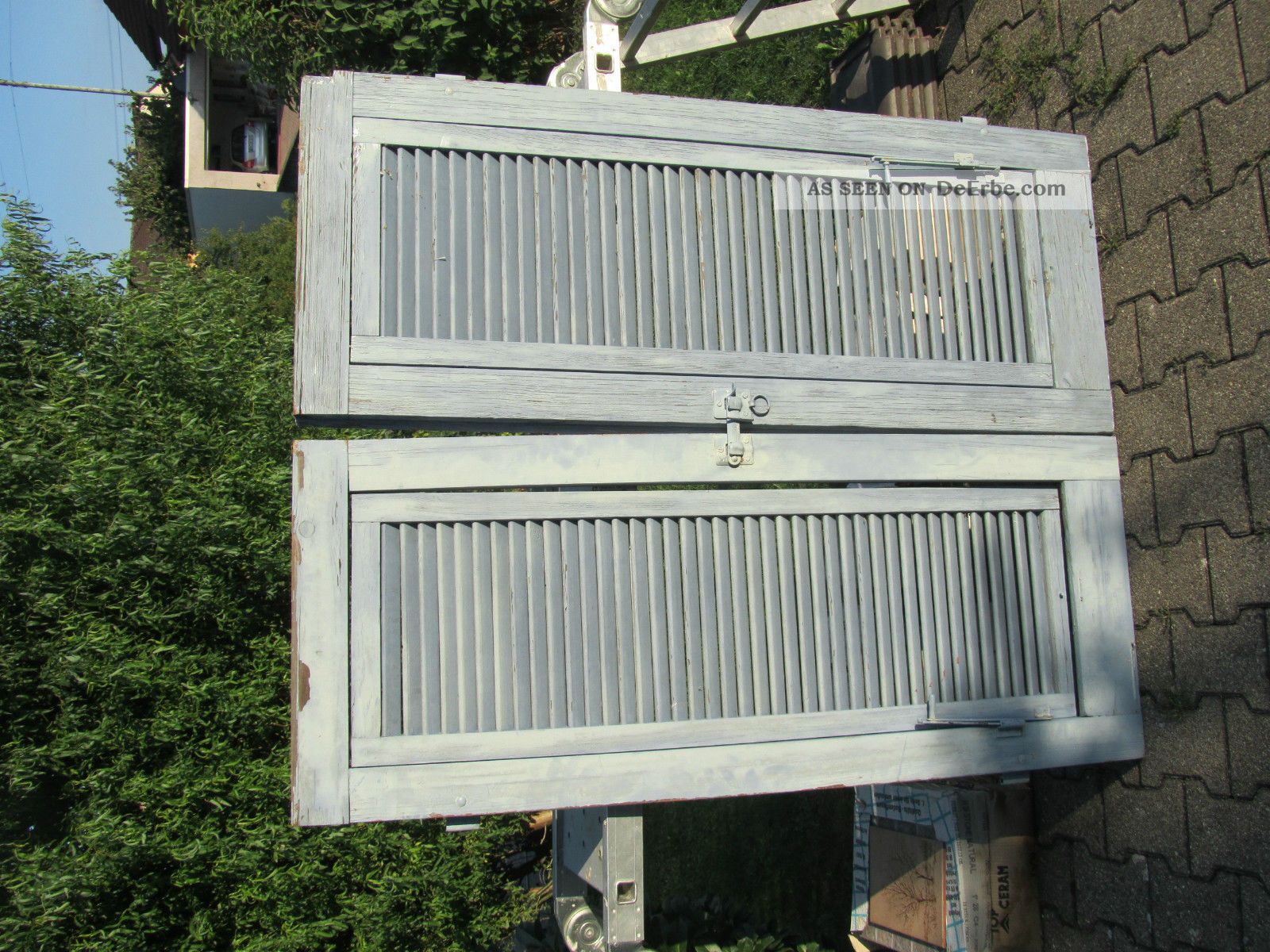 Fensterladen Holz Alt Fensterladen Blau Klappbar Vintage Shabby