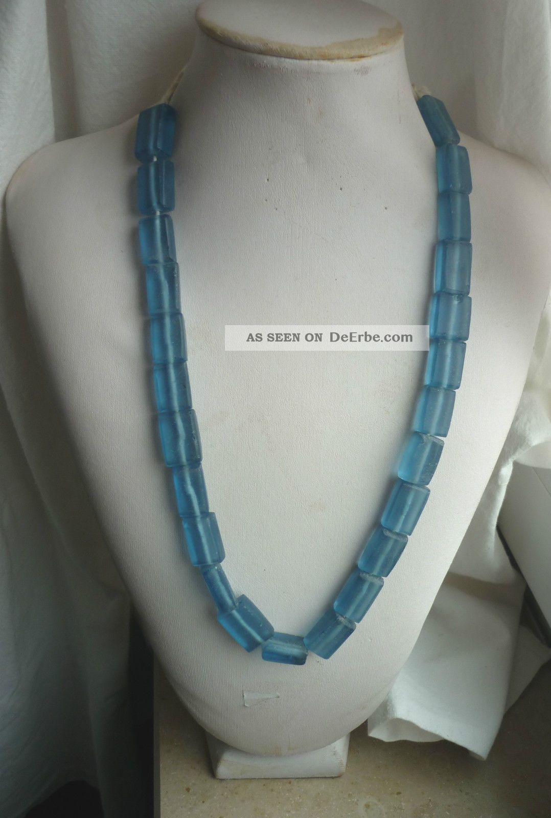 Strang Aquamarin Cube Perlen Antik Trade Beads Handelsperlen Afrika Afrika Bild