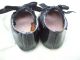 Alte Puppenkleidung Schuhe Vintage Black Shiny Fine Shoes Socks 45 Cm Doll 6 Cm Original, gefertigt vor 1970 Bild 4