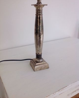 Williams Sheffield Tischlampe Leuchter Silber Stempel Shabby Vintage Deko Jdl Bild