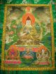 Sehr Fein Buddha Thangka Padmasambhava/guru Rinpoche In Brokat Tibet 111x64 Cm Entstehungszeit nach 1945 Bild 3
