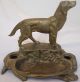 Labrador Retriever Figur Bronze Schreibtischset Antik Signiert Antike Bild 1