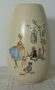 Dachbodenfund: Keramik Vase Blumenvase 50er Jahre Jasba (?) Zeittypisches Motiv Nach Stil & Epoche Bild 1