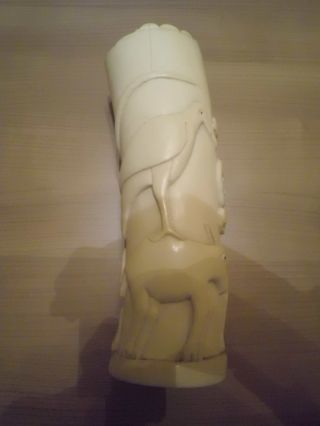 1 Antike Bein Vase H 21,  5cm B 6cm 0,  46kg Gut Erhalten Um 1900 Bild