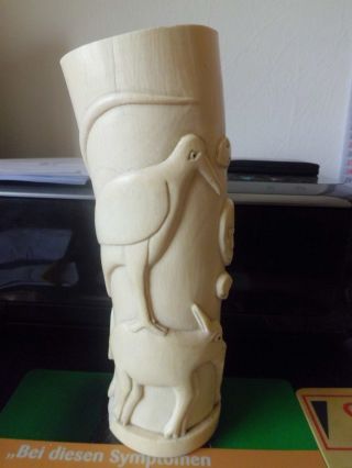 Antike Bein Vase H 26,  5cm B 8,  5cm 0,  60kg Gut Erhalten Um 1900 Bild