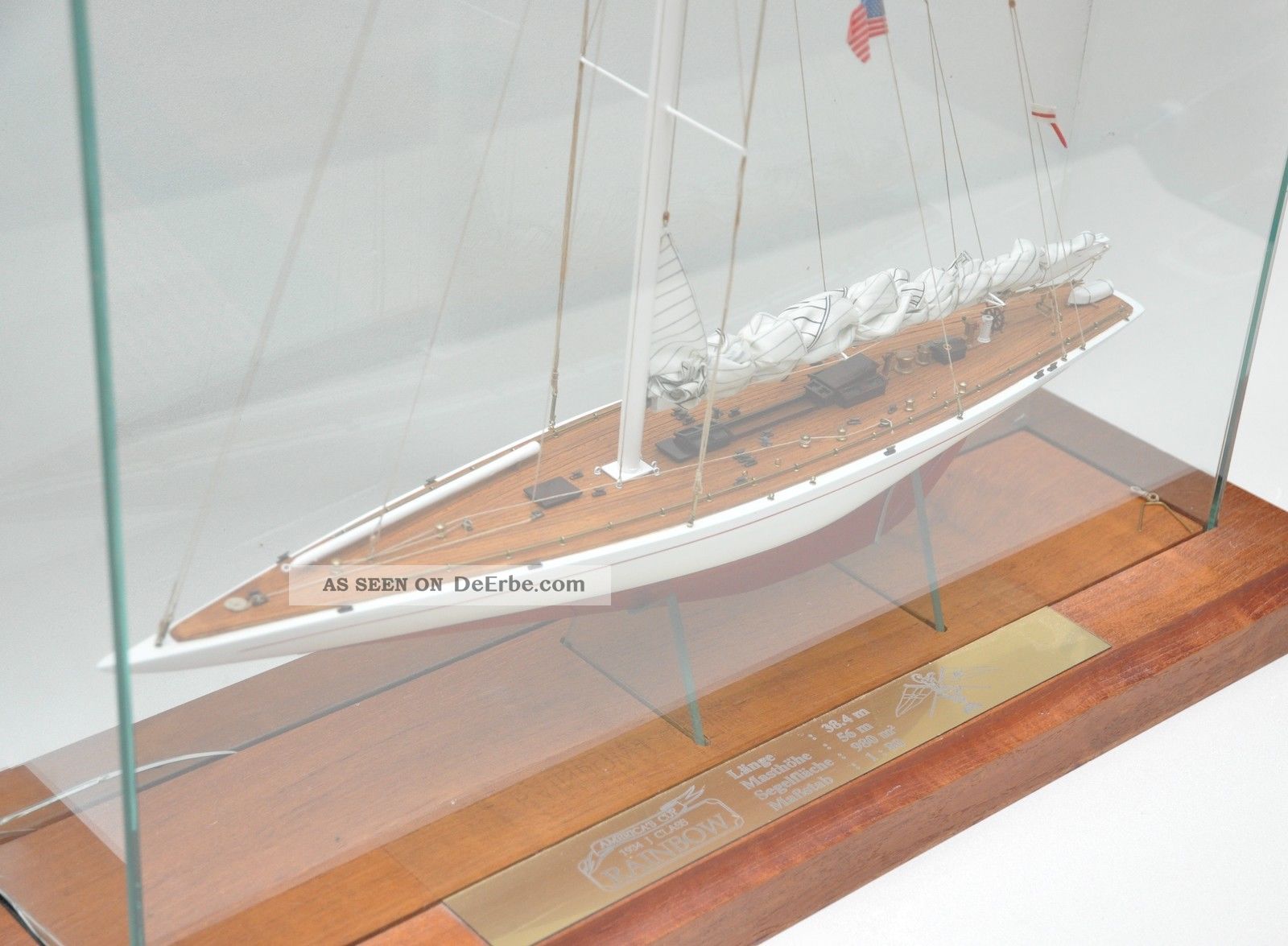 Schiffsmodell rainbow, america ' s cup, mit vitrine, dekoration ... Dekoration für vitrine