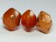 3 Ancient Rare Faceted Carnelian / Agate Beads (13.  6mm To14.  3mm) Antike Bild 3