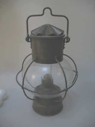 Alte Schiffslaterne Kupfer & Glas Marine Lampe Ca.  1,  2kg Maritim Rar Bild