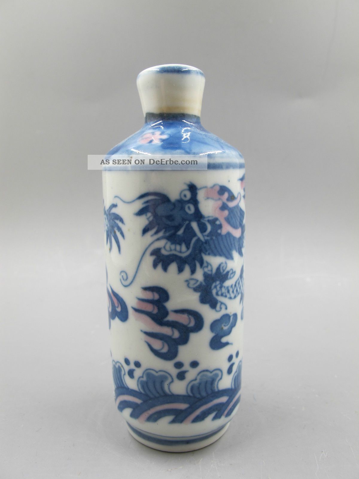 Snuffbottle 2 Mit Drachen Motiv In Unterglasurblau,  Qing - Dynastie - China Asiatika: China Bild