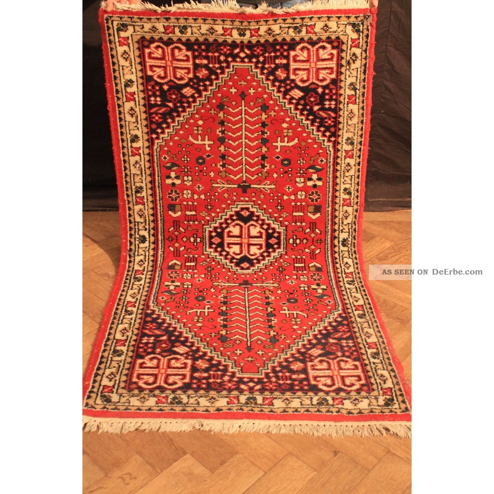 Alter Handgeknüpfter Orient Teppich Zenneh Old Carpet Tappeto Rug 170x190cm Tapi Teppiche & Flachgewebe Bild