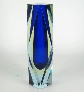 Murano Glas Vase / Blockvase 60er 70er Jahre Sommerso Venetian Glass 18cm Bild