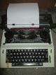 Schreibmaschine Olympia Report De Luxe Elektrisch Funktioniert Koffer Abdeckung Antike Bürotechnik Bild 2