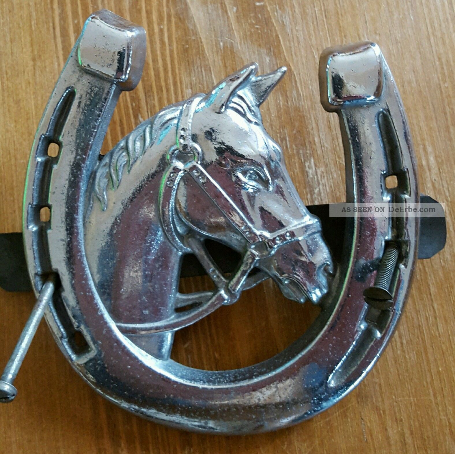 Hufeisen Mit Pferdekopf Mit Befestigung,  Metall Kupfer Bild