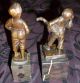 2 Antike Bronze Figuren Frech Dax Von Felling Und Rauchender Junge Mit Gans Bronze Bild 1