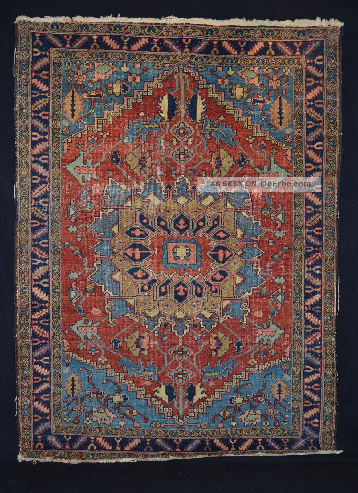 Antique Orientteppich 1920 H Riz Azerbaidjan 195x145 Rug Serapi Tappeto Tapis Teppiche & Flachgewebe Bild