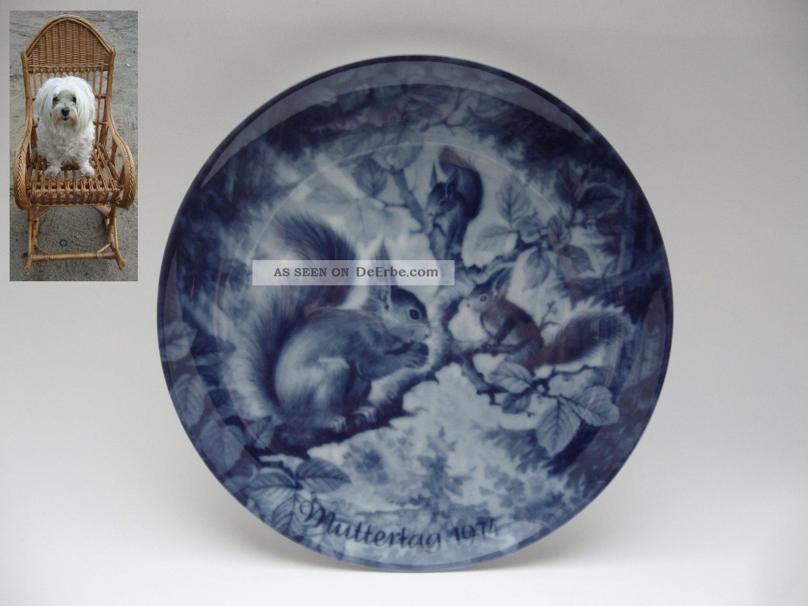 Wandteller Zierteller Berlin Design Muttertag 1974 Ø 19,  4 Cm Eichhörnchen Teller Nach Form & Funktion Bild