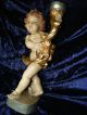 Holzfigur Barocker Engel Putto Geschnitzt 48cm Riesig Leuchterengel Rar Südtirol 1950-1999 Bild 3