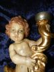 Holzfigur Barocker Engel Putto Geschnitzt 48cm Riesig Leuchterengel Rar Südtirol 1950-1999 Bild 5