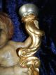 Holzfigur Barocker Engel Putto Geschnitzt 48cm Riesig Leuchterengel Rar Südtirol 1950-1999 Bild 6