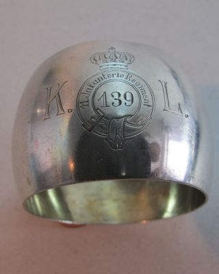 Serviettenring 11 Infanterie Regiment 139 Kl 800 Silber Sammlerstück Bild