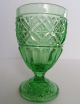 Grünes Pressglas Jugendstil Fußbecher Pokalglas Wohl Meisenthal 1907 Sammlerglas Bild 1