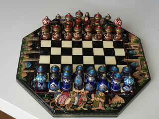 Schachspiel Schach Chess Lackminiatur Usbekistan Bukhara Bild
