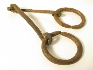 Alte Eisenfessel Fußfessel Ewe Old Rare Slave Iron Bracelet Esclave 3 Afrozip Bild