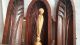Antik Miniatur Reisealtar Holz Figur Madonna Holz Maria Filigran Geschnitzt Skulpturen & Kruzifixe Bild 1